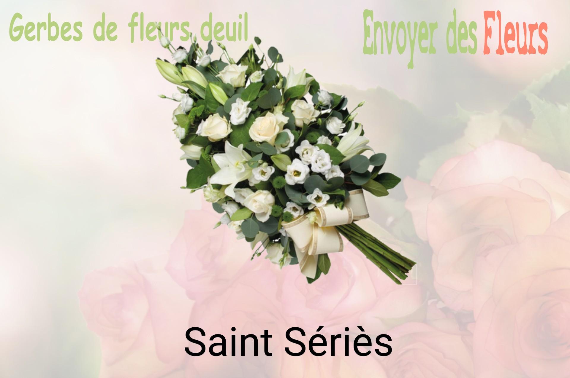 Gerbe de fleurs de deuil livrée à Saint-Sériès